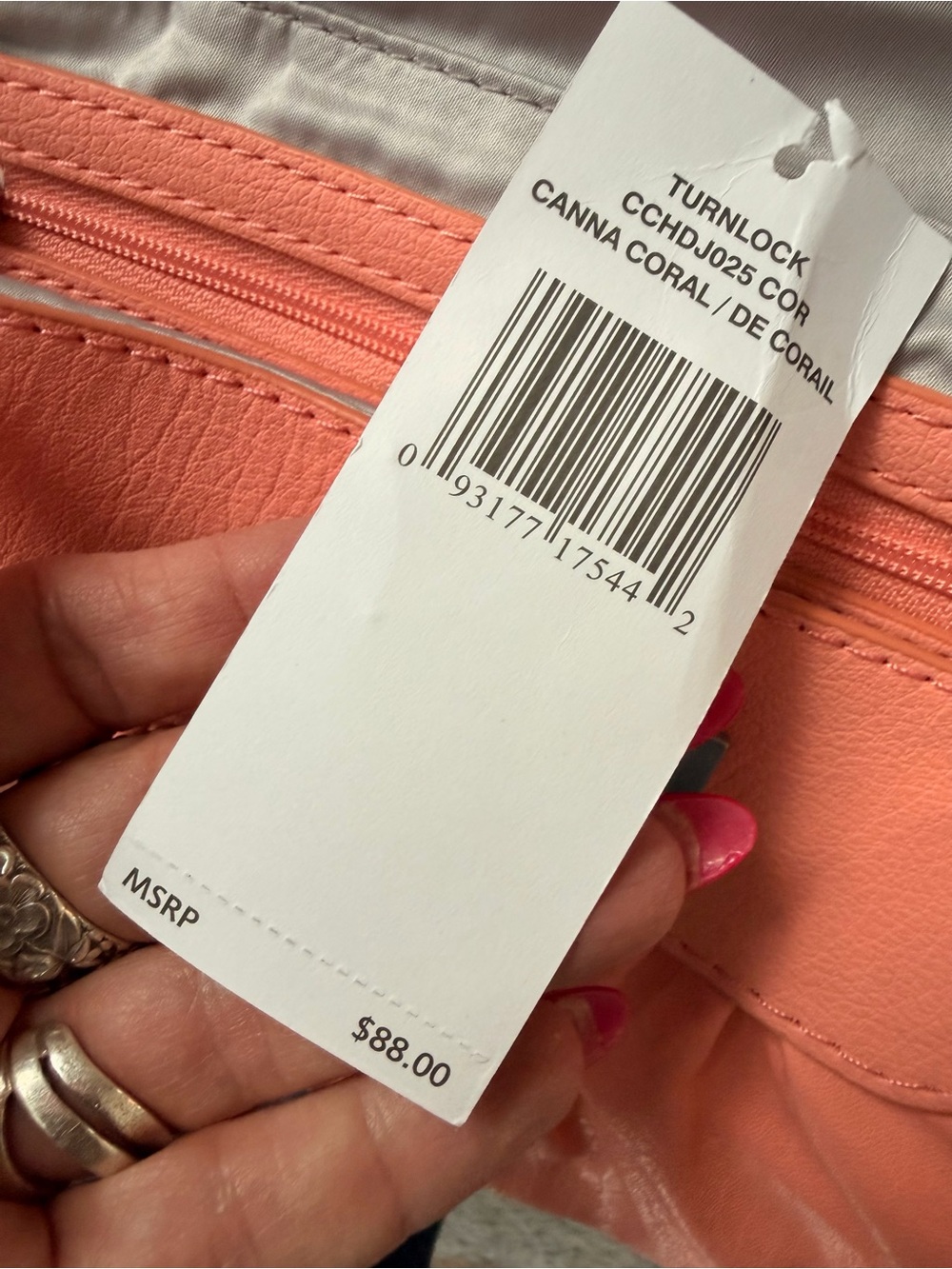 Calvin Klein Canna Coral Turnlock Ruched Shoulder Bag Retro Y2K - Picture 10 of 10